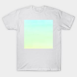 Pastel Blue Green Yellow gradient ombre watercolor T-Shirt
